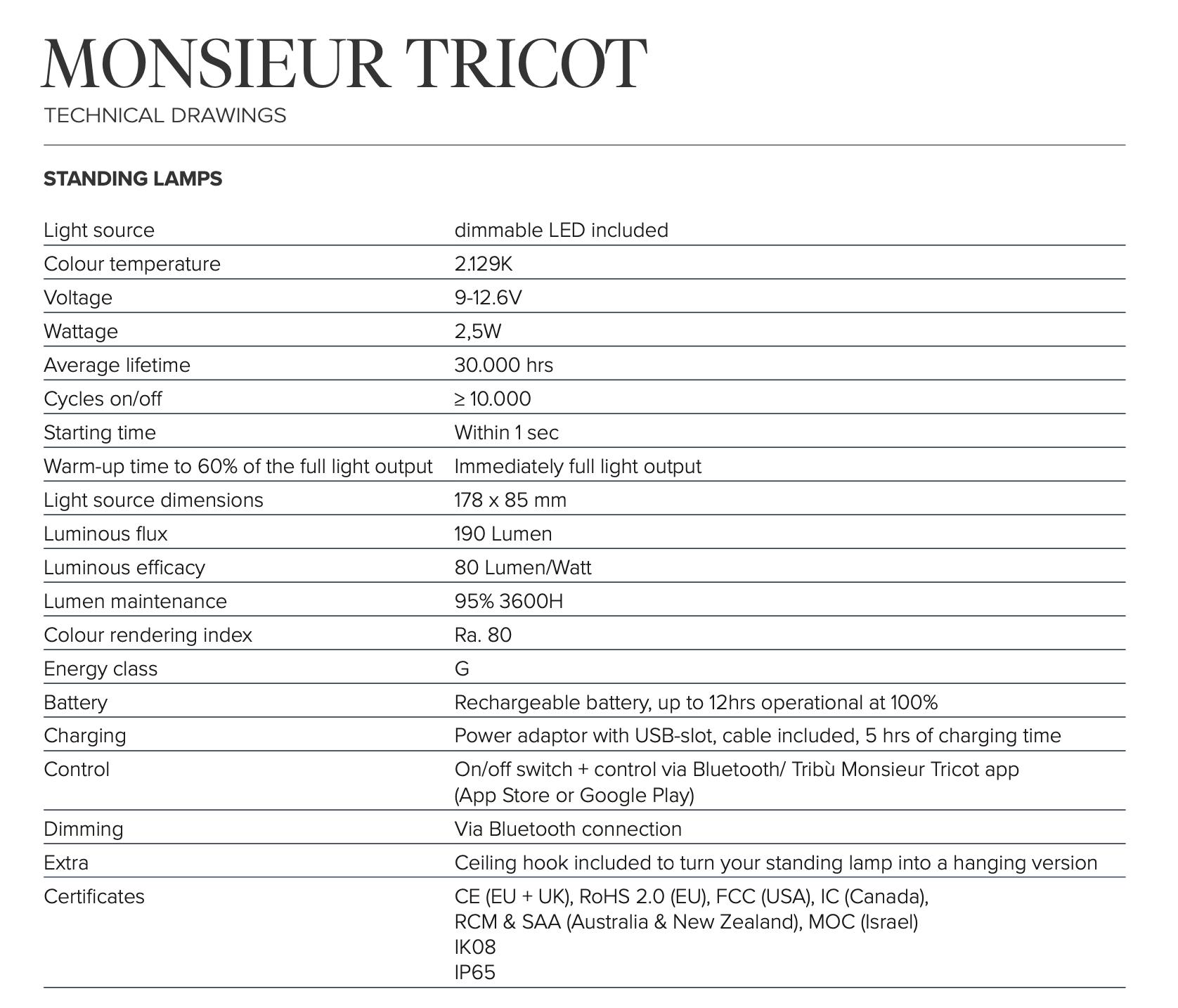 Tribu I Monsieur Tricot Lebonnet Stehleuchte