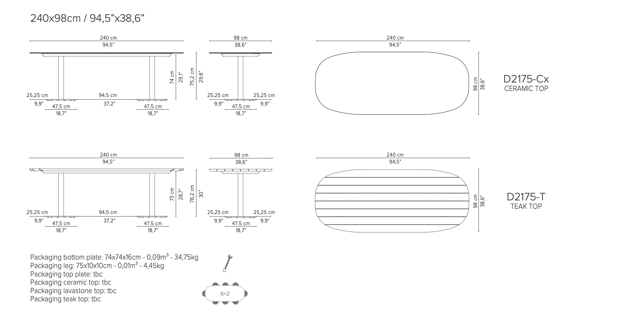 Tribu I T-Table Esstisch 240 cm, oval