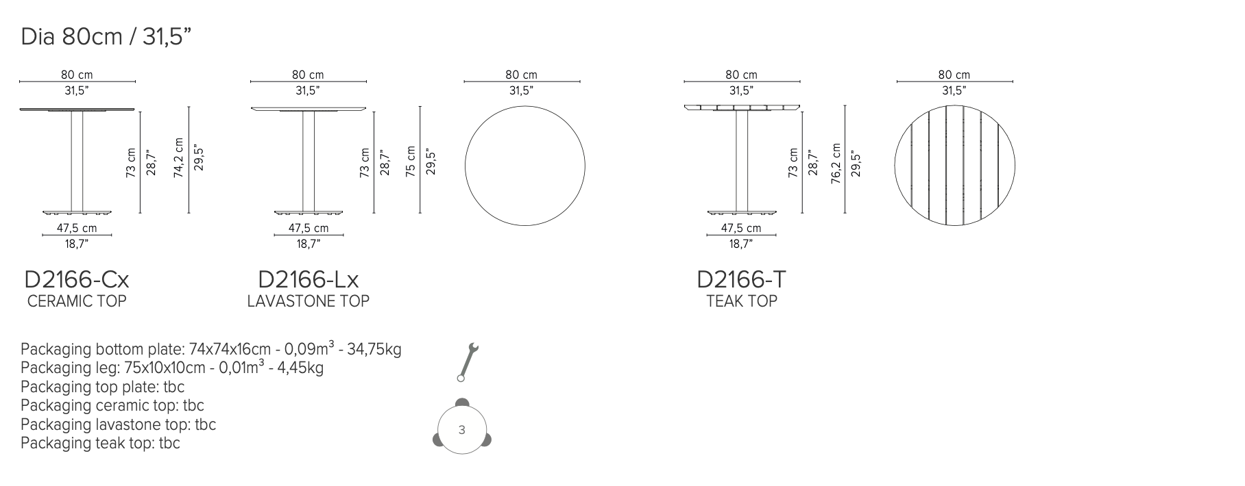 Tribu I T-Table Esstisch 80 cm, rund