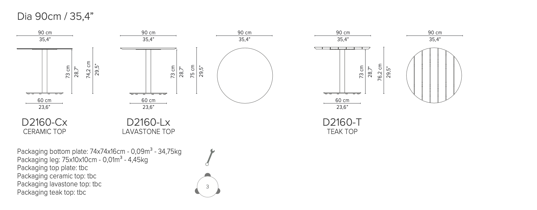 Tribu I T-Table Esstisch 90 cm, rund