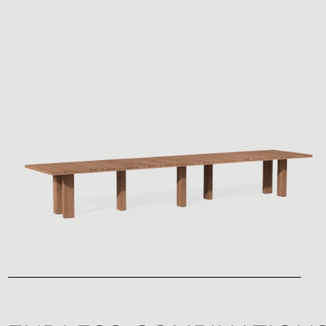 Tribu I Suro dining table 630 cm, rectangular