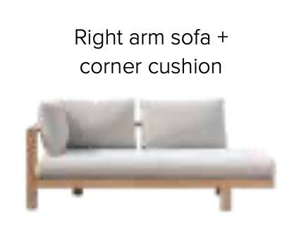 Tribu I Pure 2-seater with right armrest