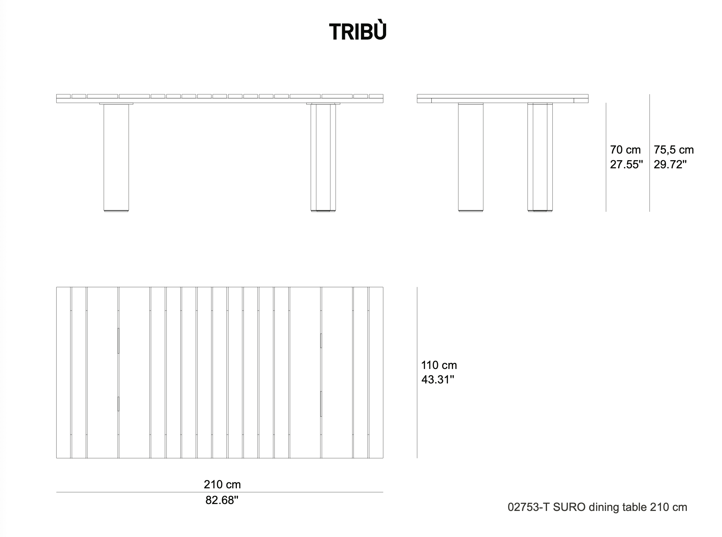 Tribu Suro Esstisch 210 cm, rechteckig – Bild 3