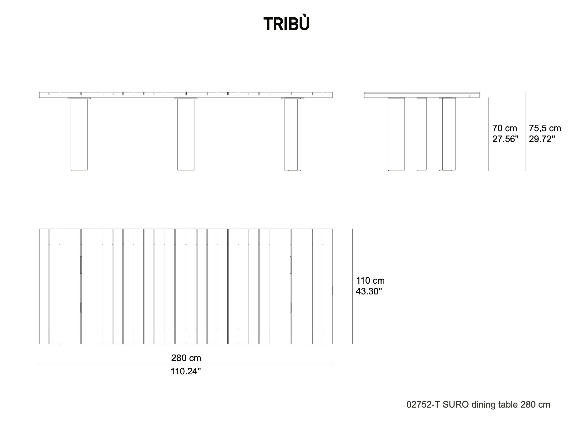 Tribu Suro Esstisch 280 cm, rechteckig – Bild 6