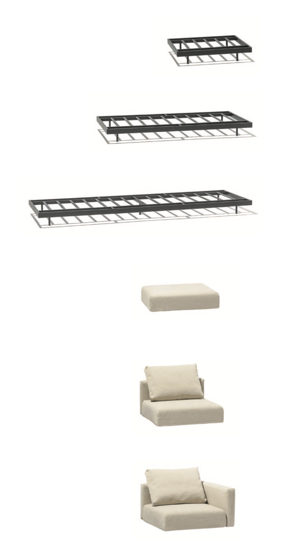 Todus Dongo modular lounge sofa U-shape with table 363/272 cm