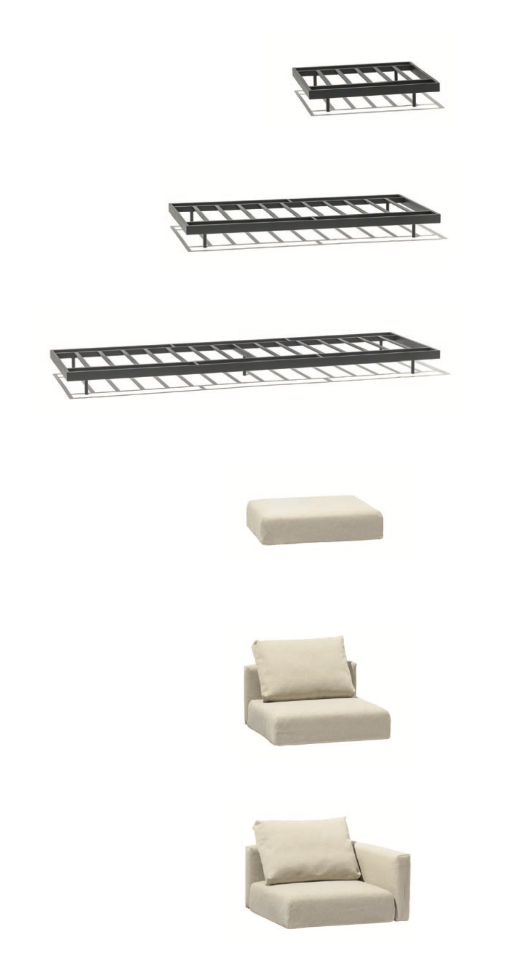 Todus I Dongo modulares Eck-Loungesofa mit Hocker 274/273 cm