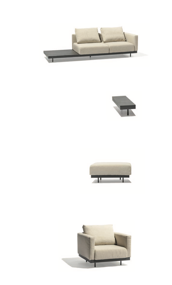 Canapé double modulable Todus Dongo avec table 448 cm