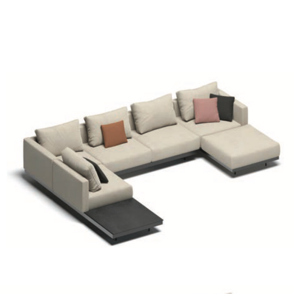 Todus Dongo modular lounge sofa U-shape with table 363/272 cm