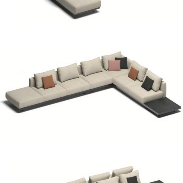 Todus Dongo modular corner lounge sofa with table 451/361cm