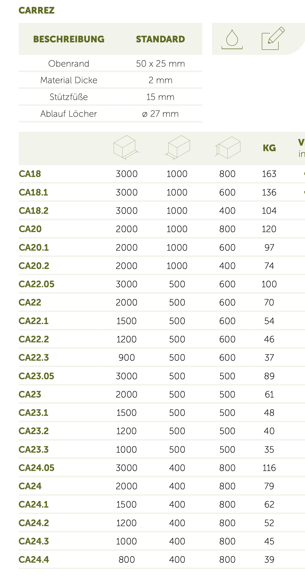 Adezz I Carrez aus Cortenstahl, rechteckig