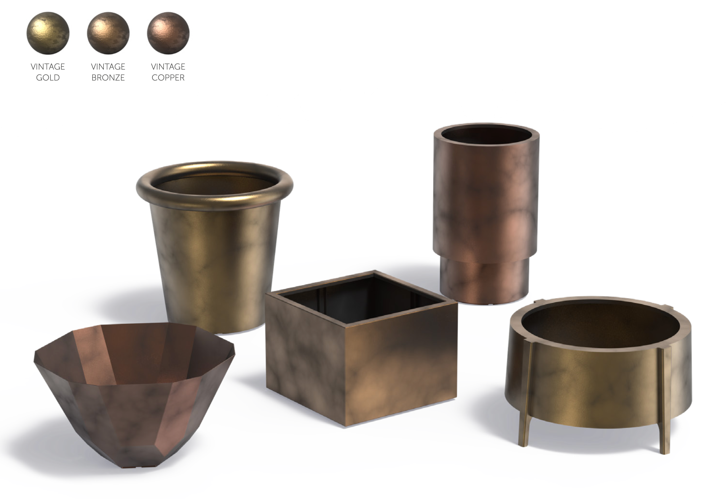 Adezz I Carrez aus Aluminium Metallic Collection, quadratisch