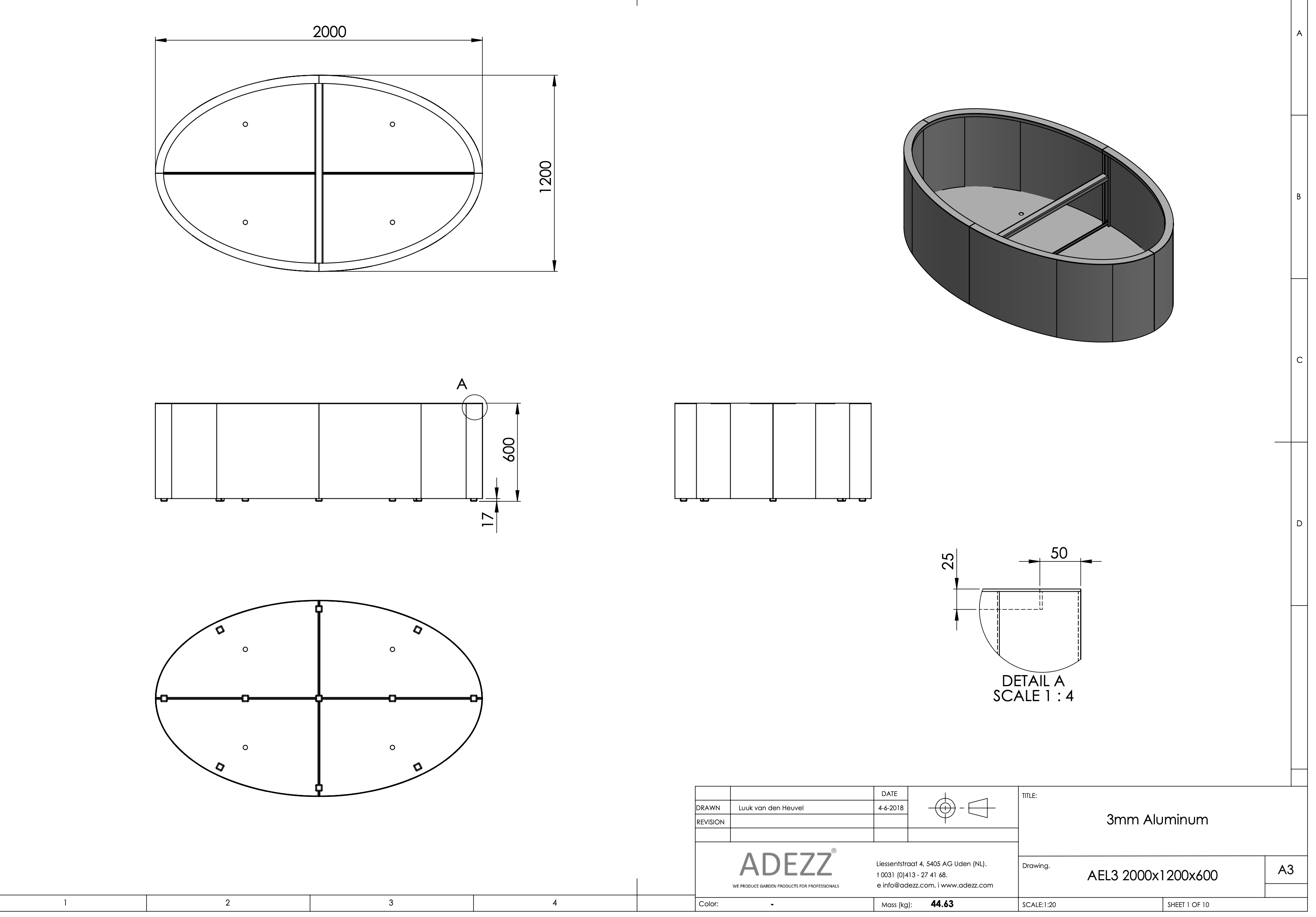 Adezz I Ellipse aus Aluminium