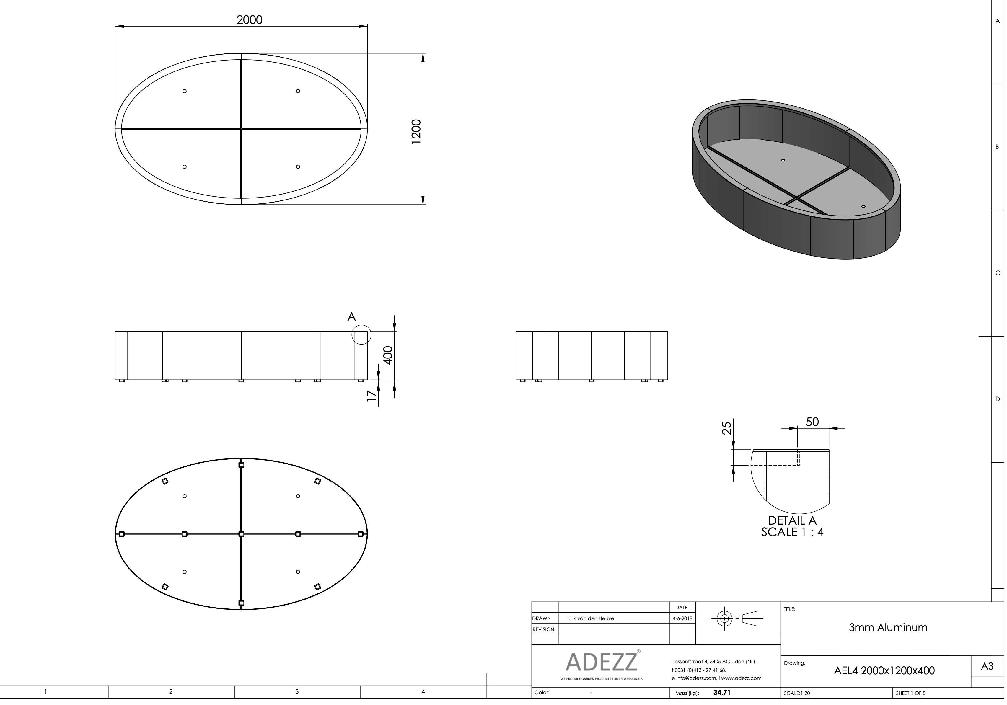 Adezz I Ellipse aus Aluminium