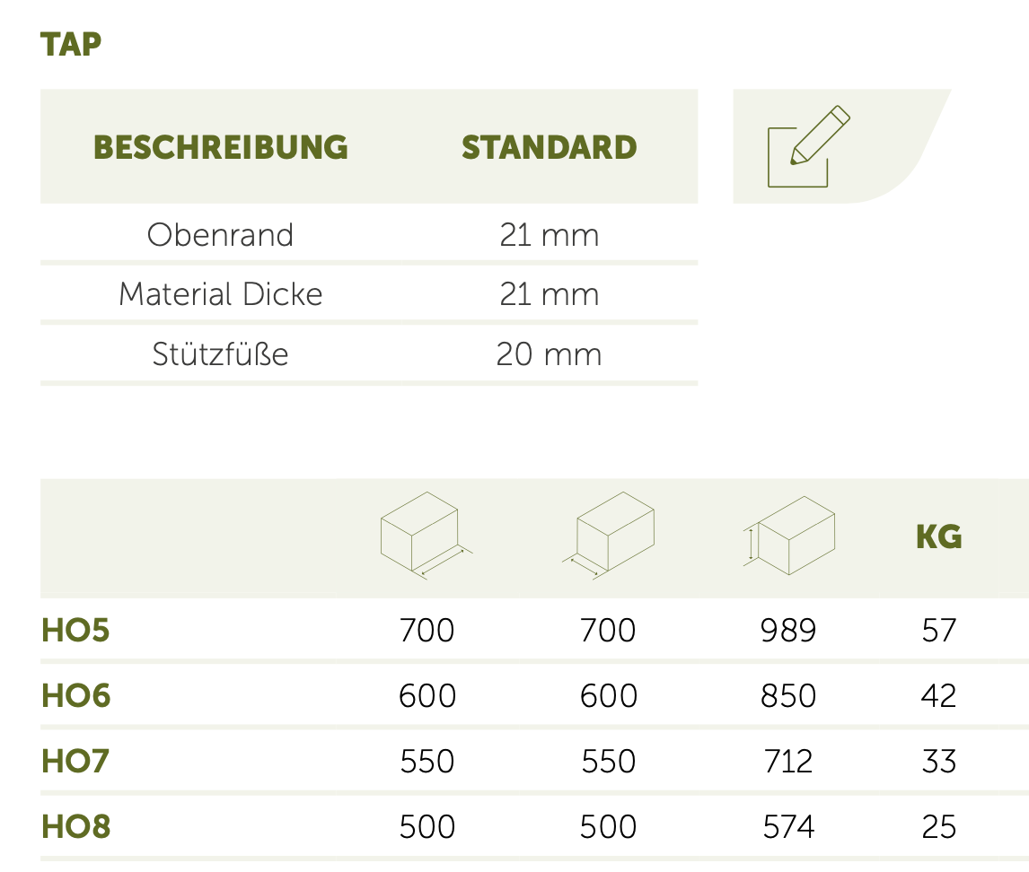Adezz I Tap aus Hartholz quadratisch-konisch