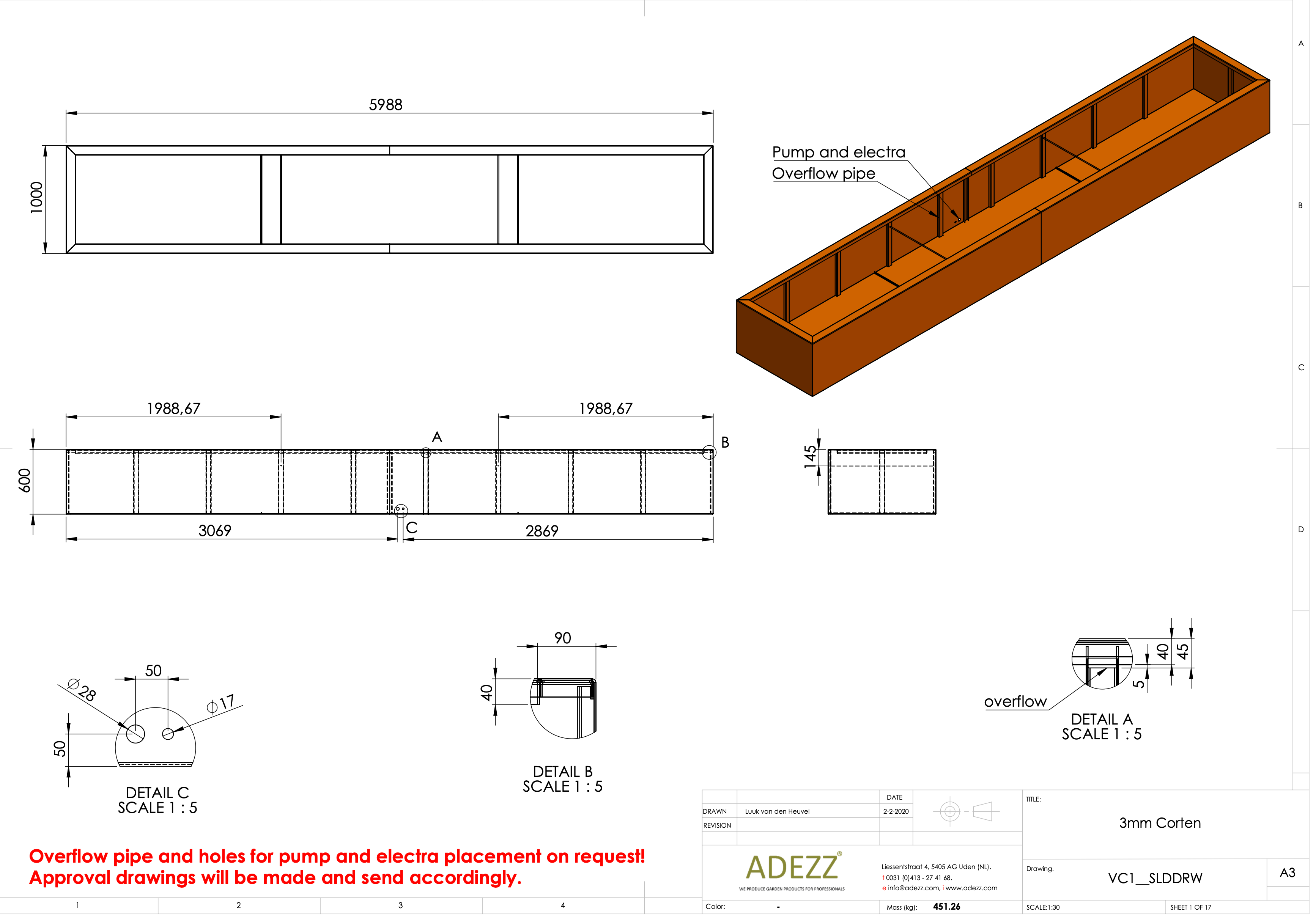Adezz I Teich aus Cortenstahl