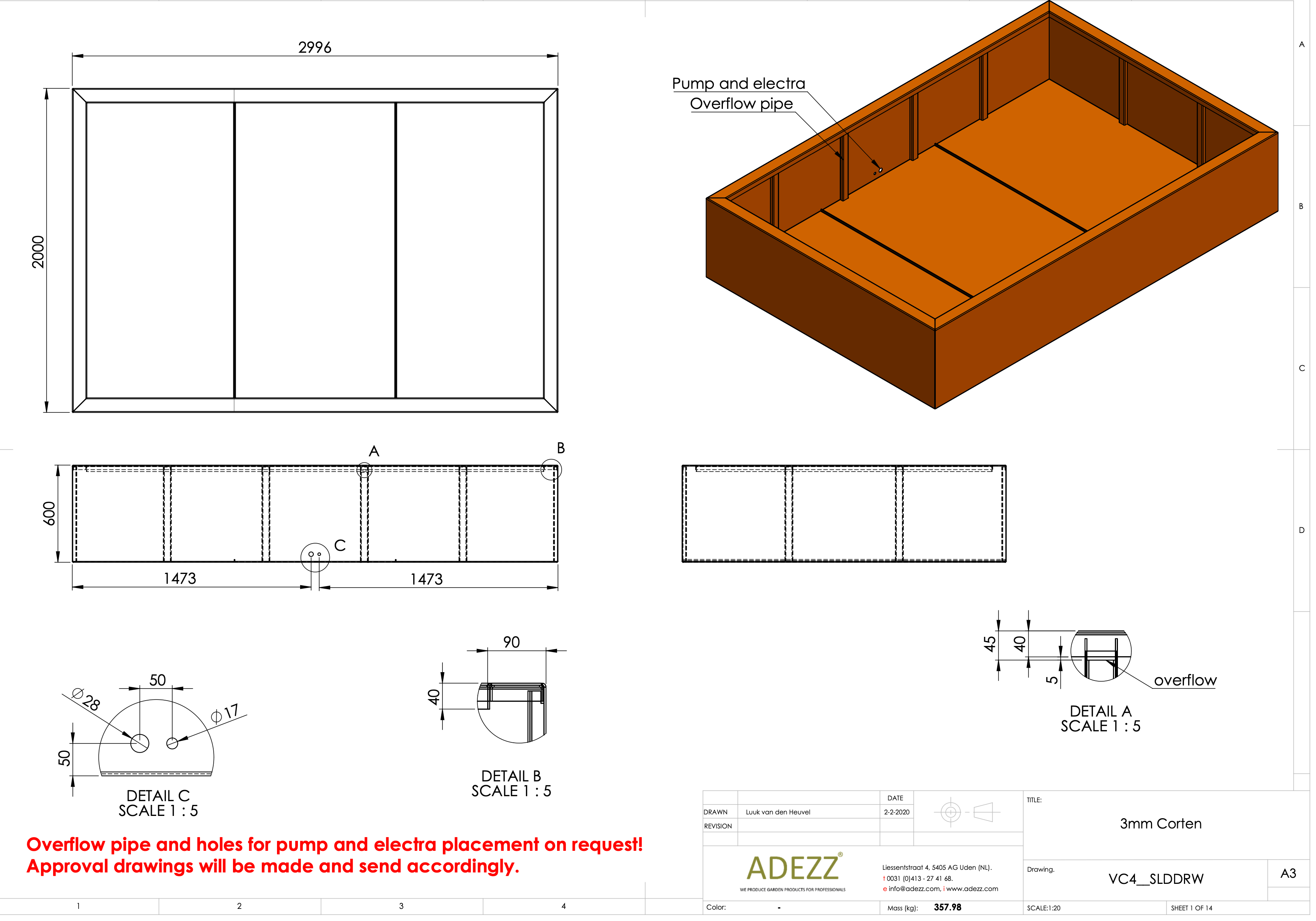 Adezz I Teich aus Cortenstahl