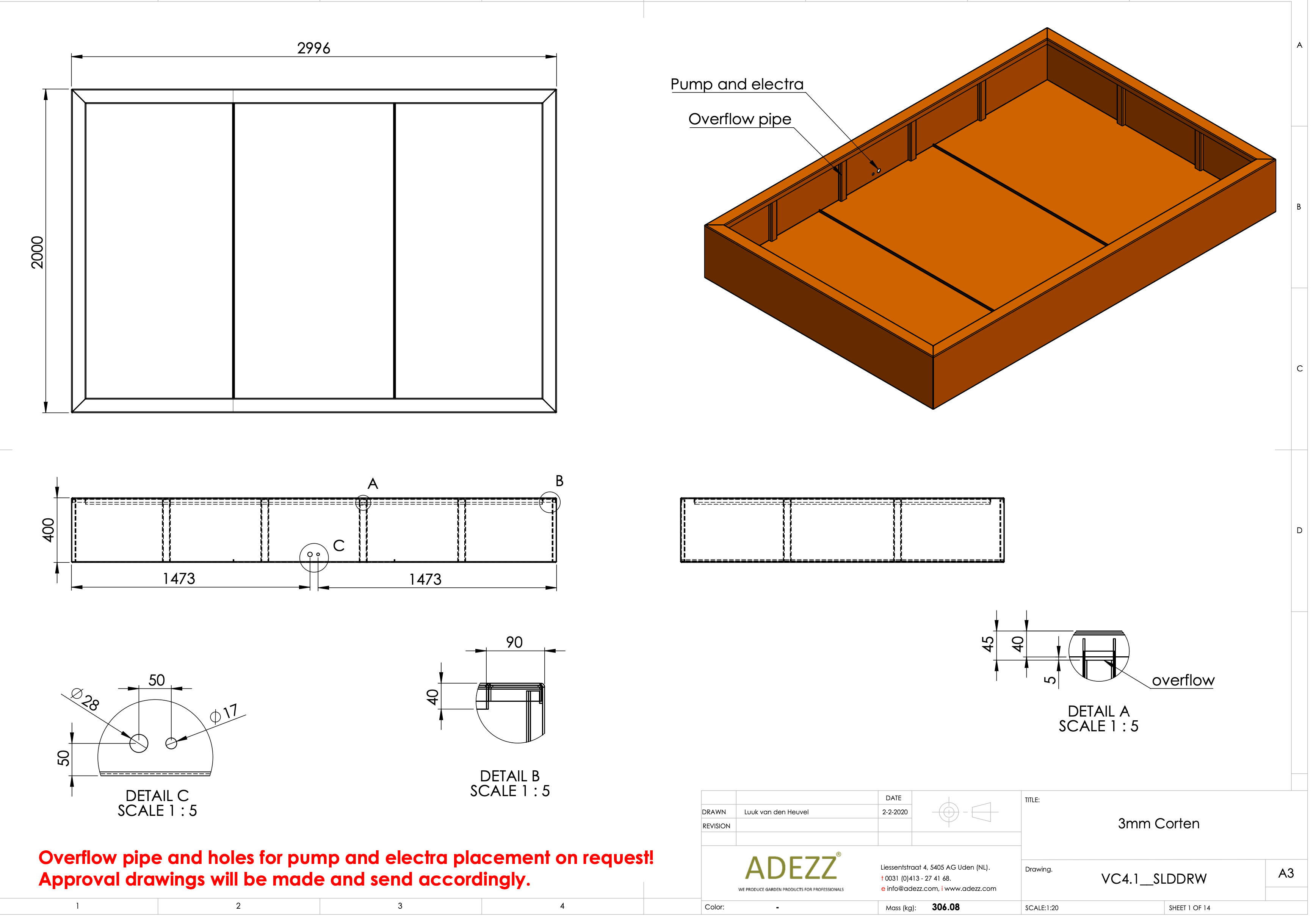 Adezz I Teich aus Cortenstahl