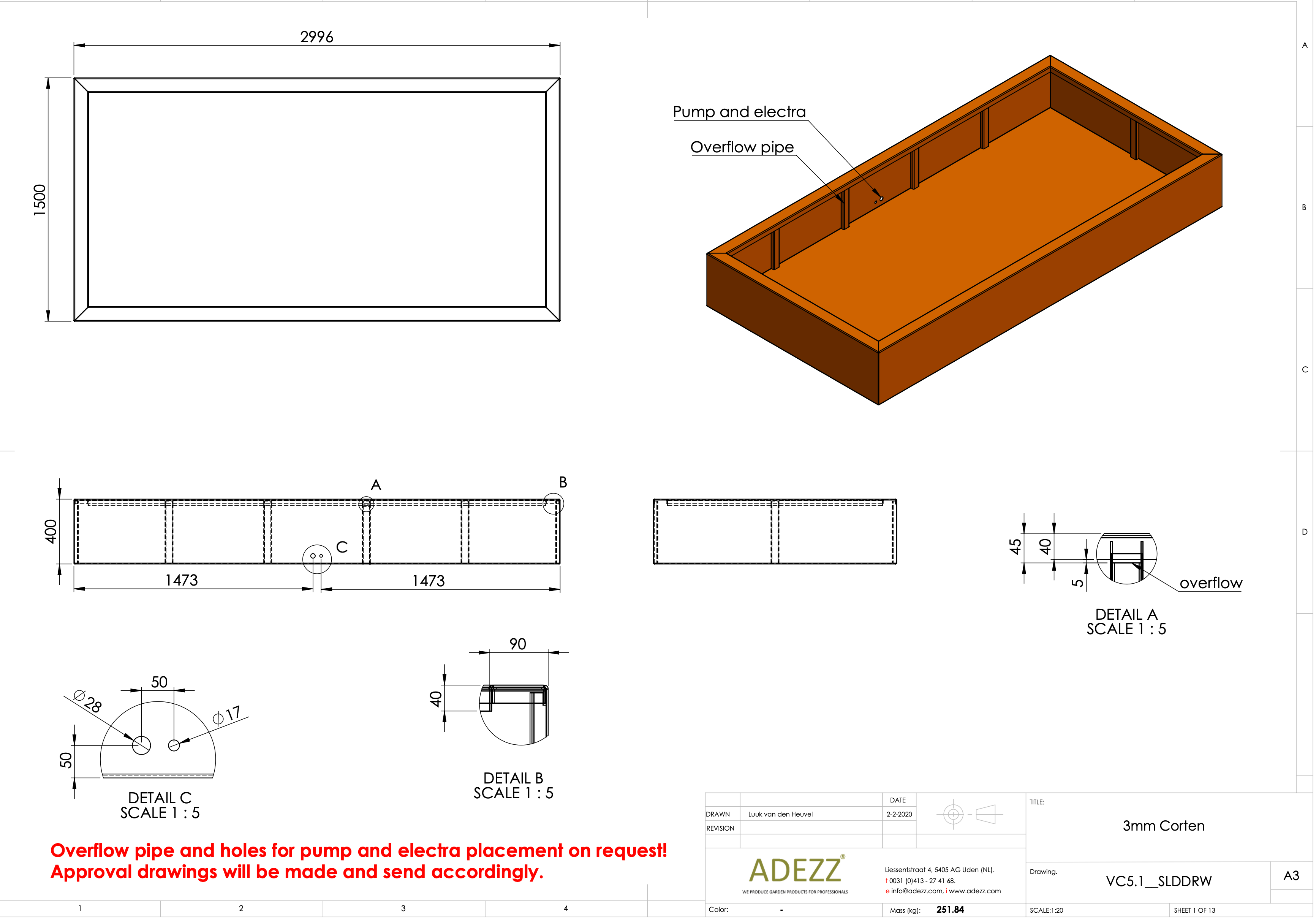 Adezz I Teich aus Cortenstahl