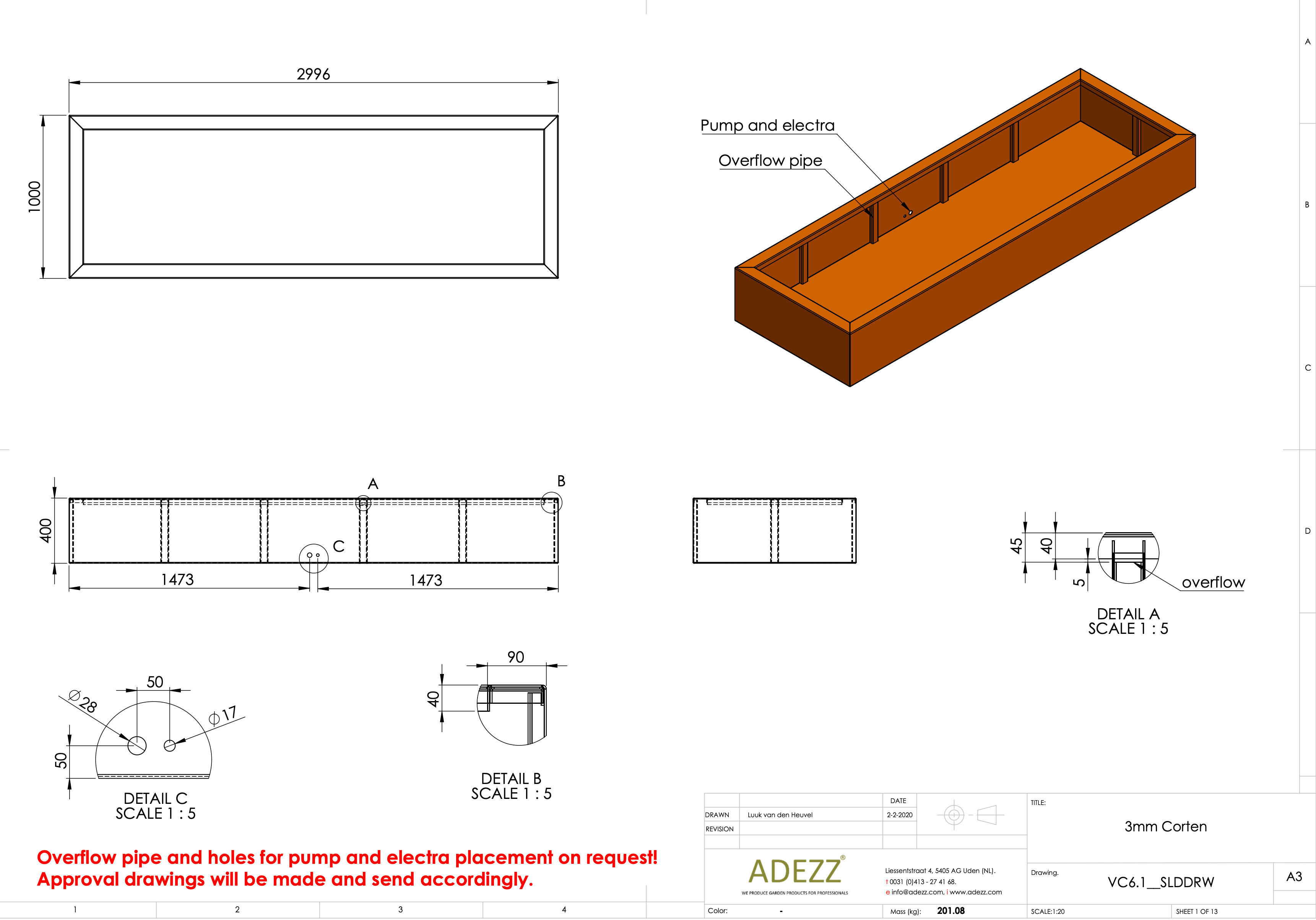 Adezz I Teich aus Cortenstahl