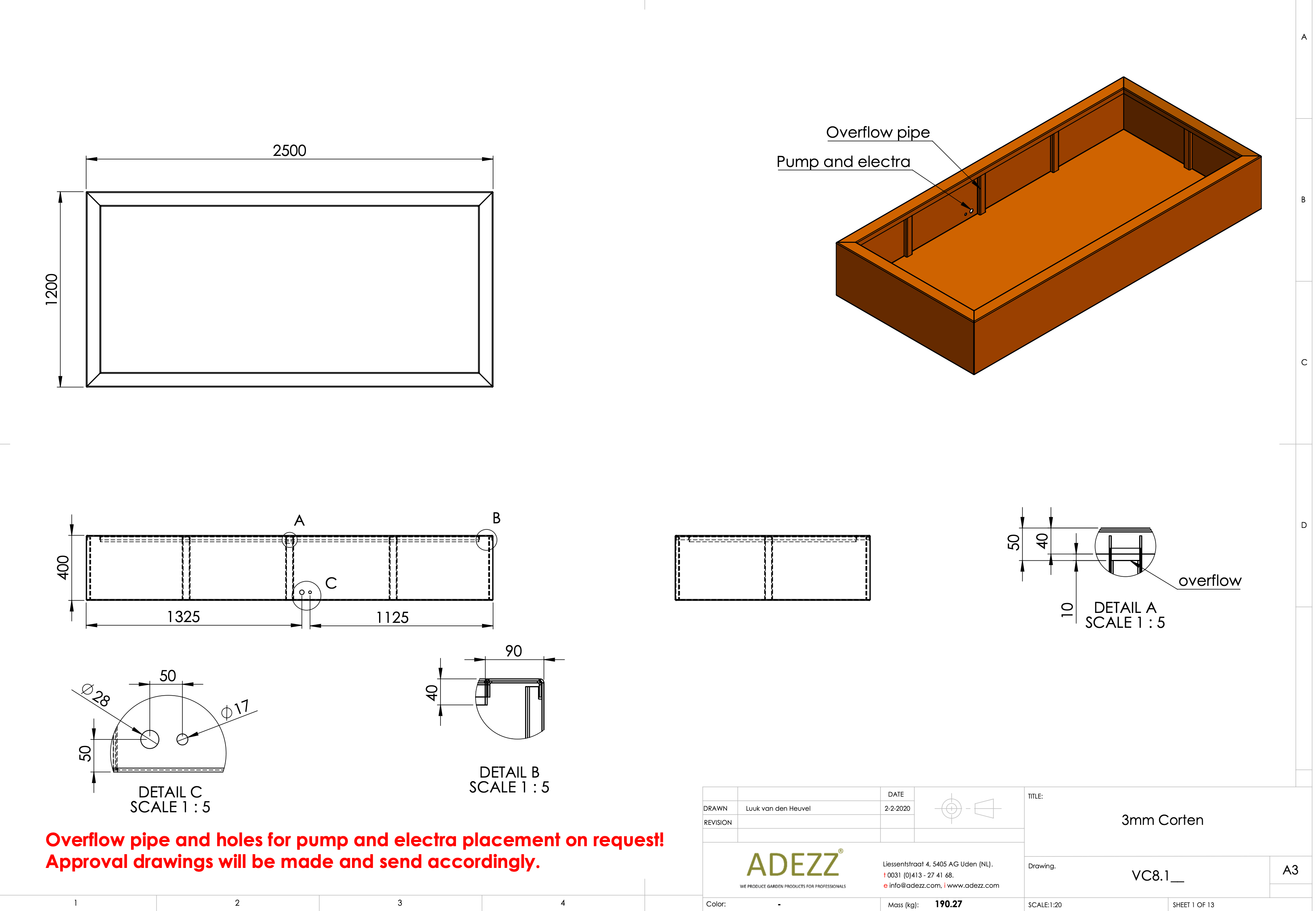 Adezz I Teich aus Cortenstahl