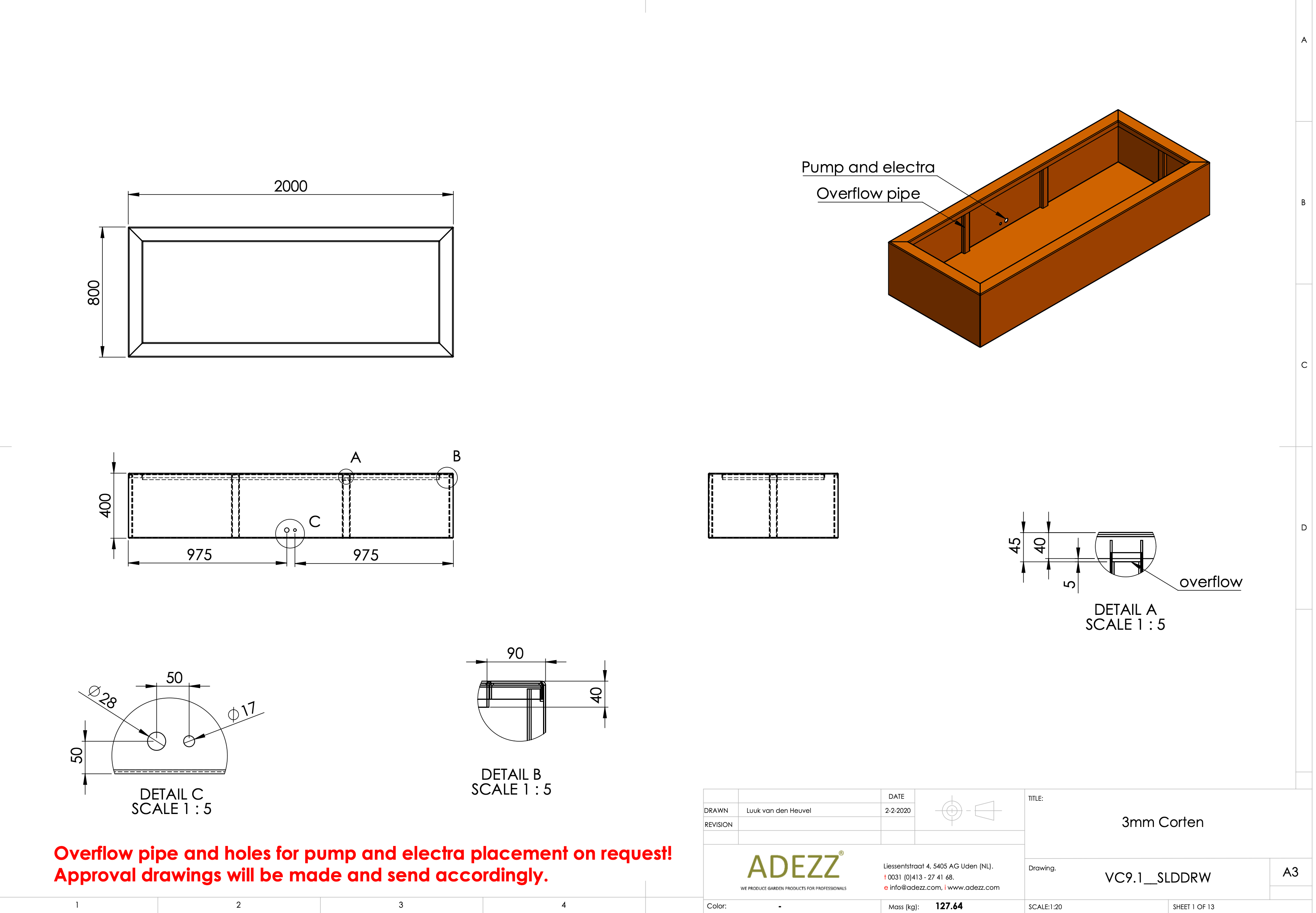 Adezz I Teich aus Cortenstahl