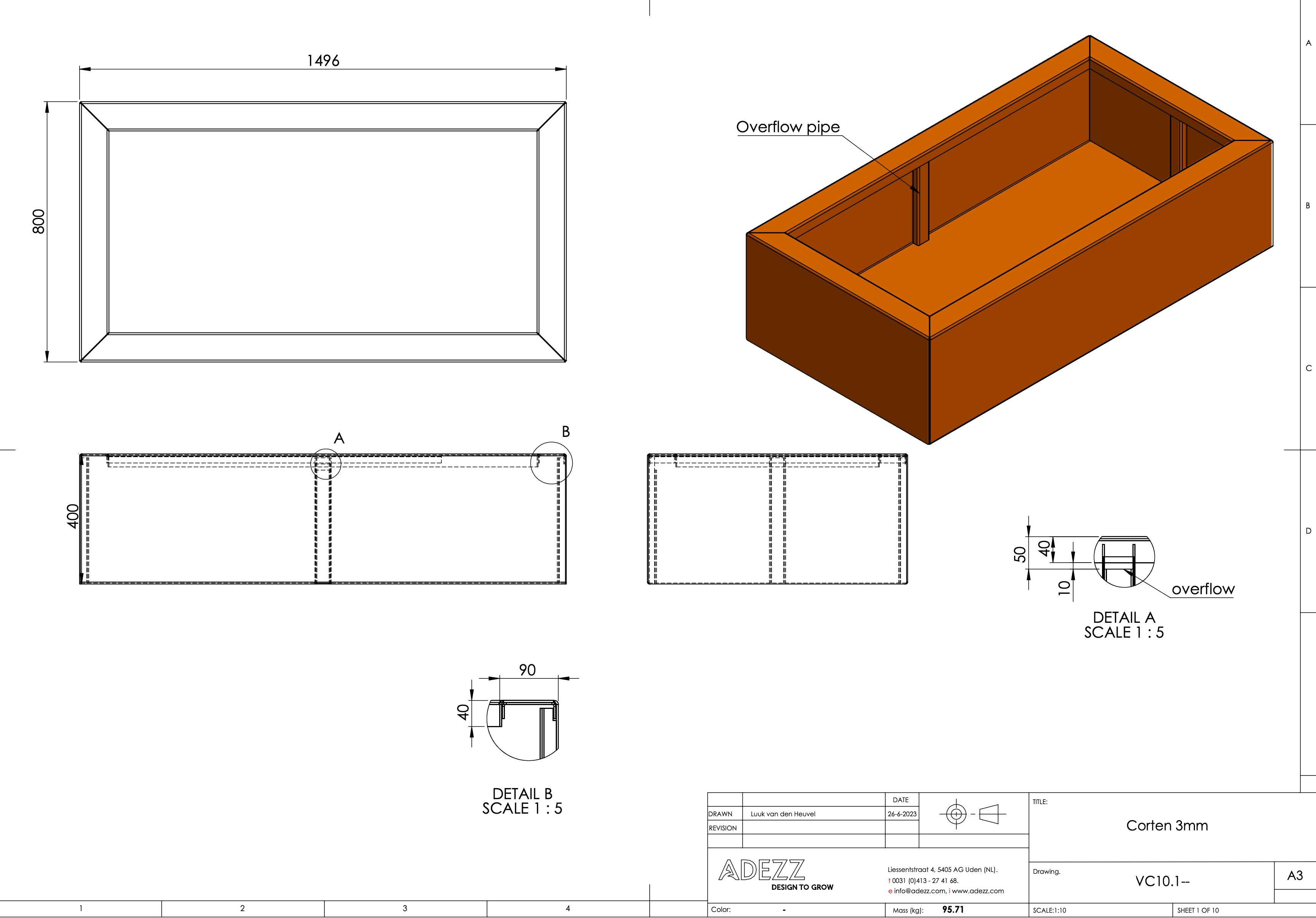 Adezz I Teich aus Cortenstahl