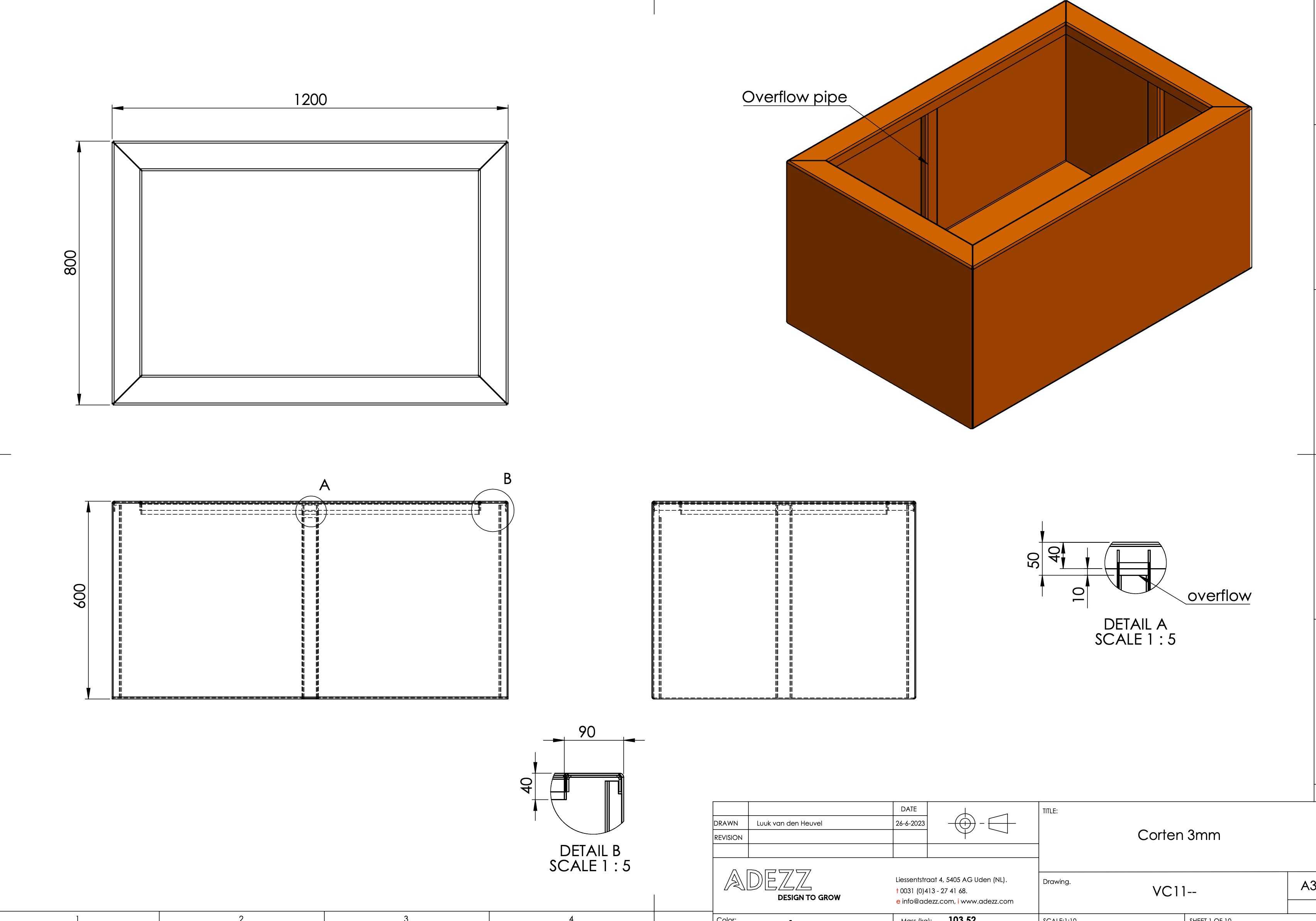 Adezz I Teich aus Cortenstahl