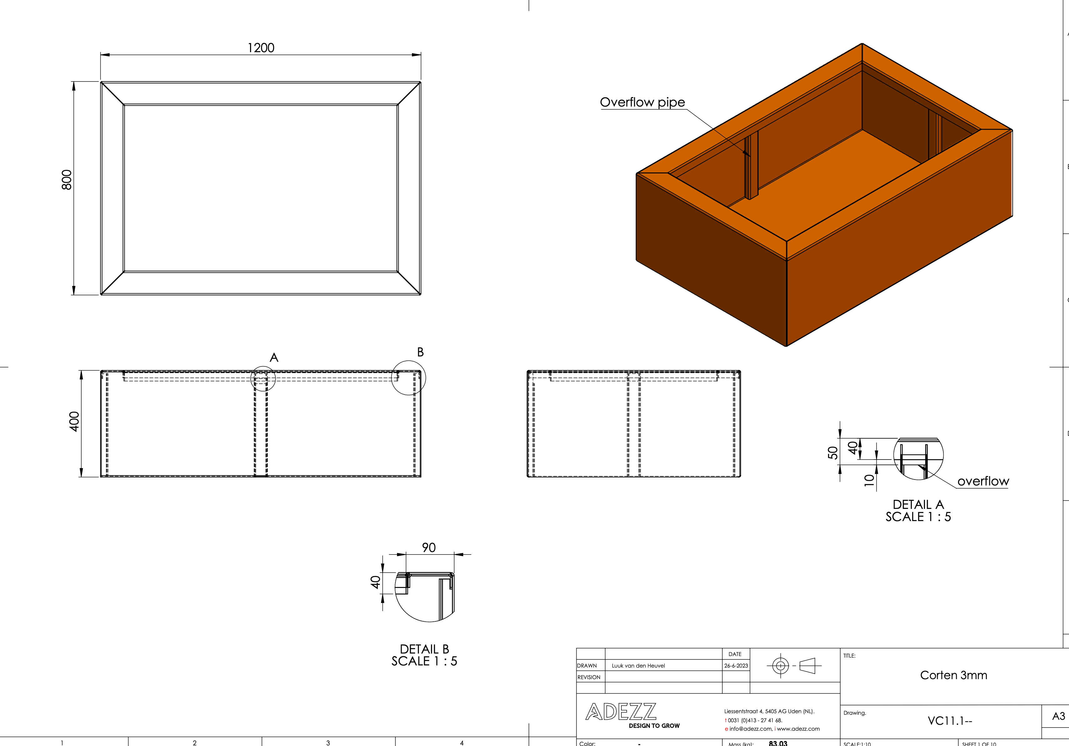 Adezz I Teich aus Cortenstahl