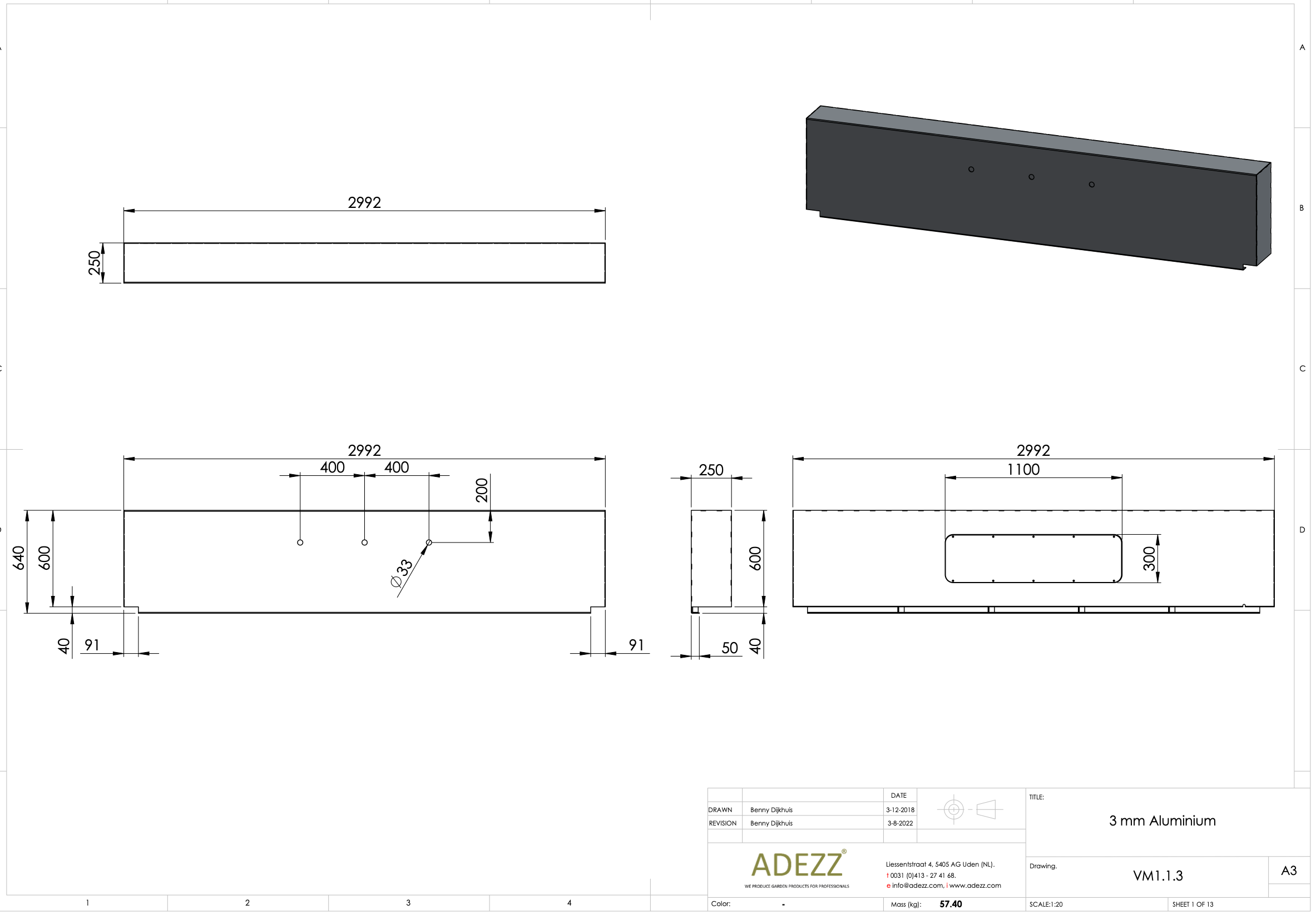 Adezz I Feste Teichwand aus Aluminium
