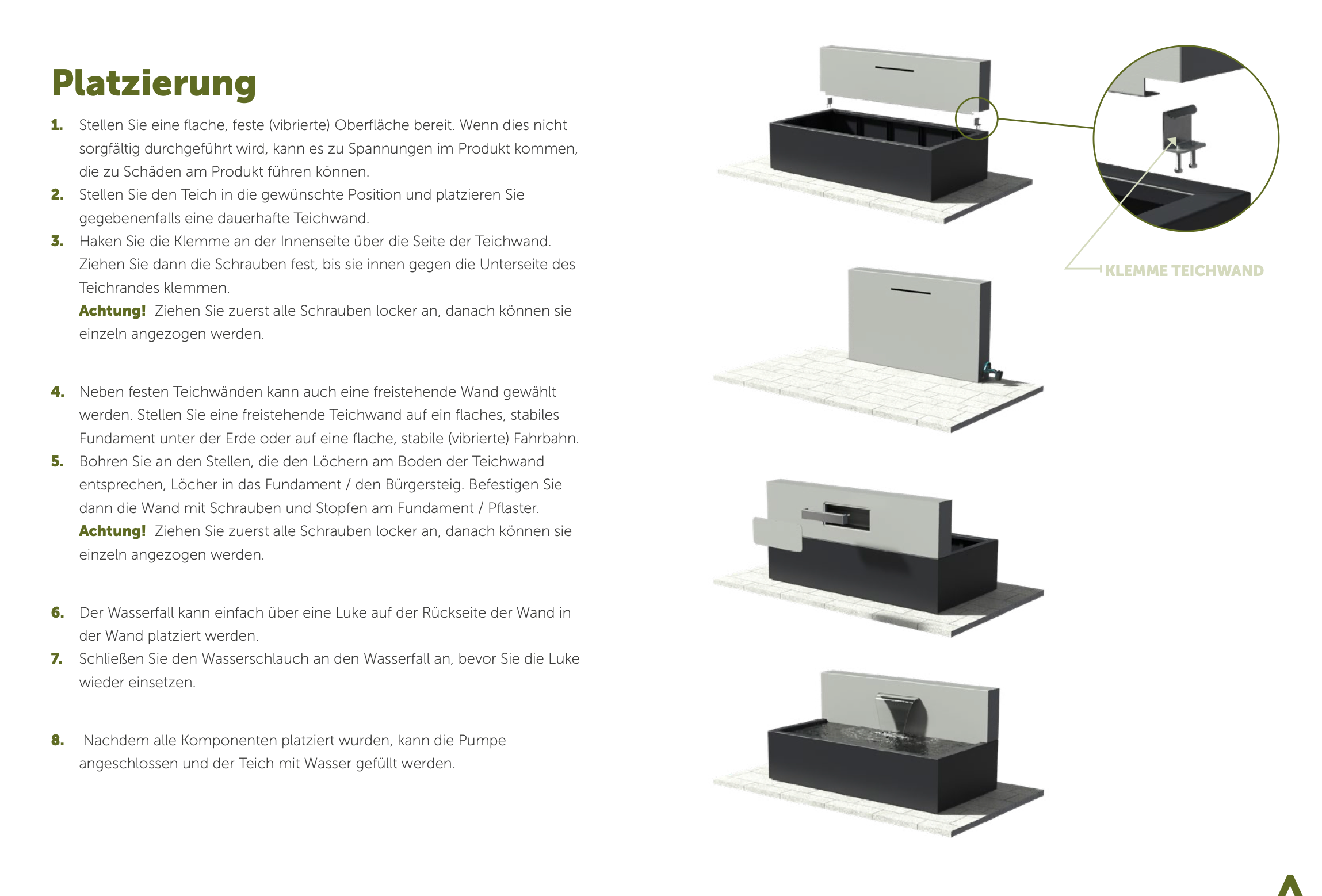Adezz I Freistehende Teichwand aus Aluminium