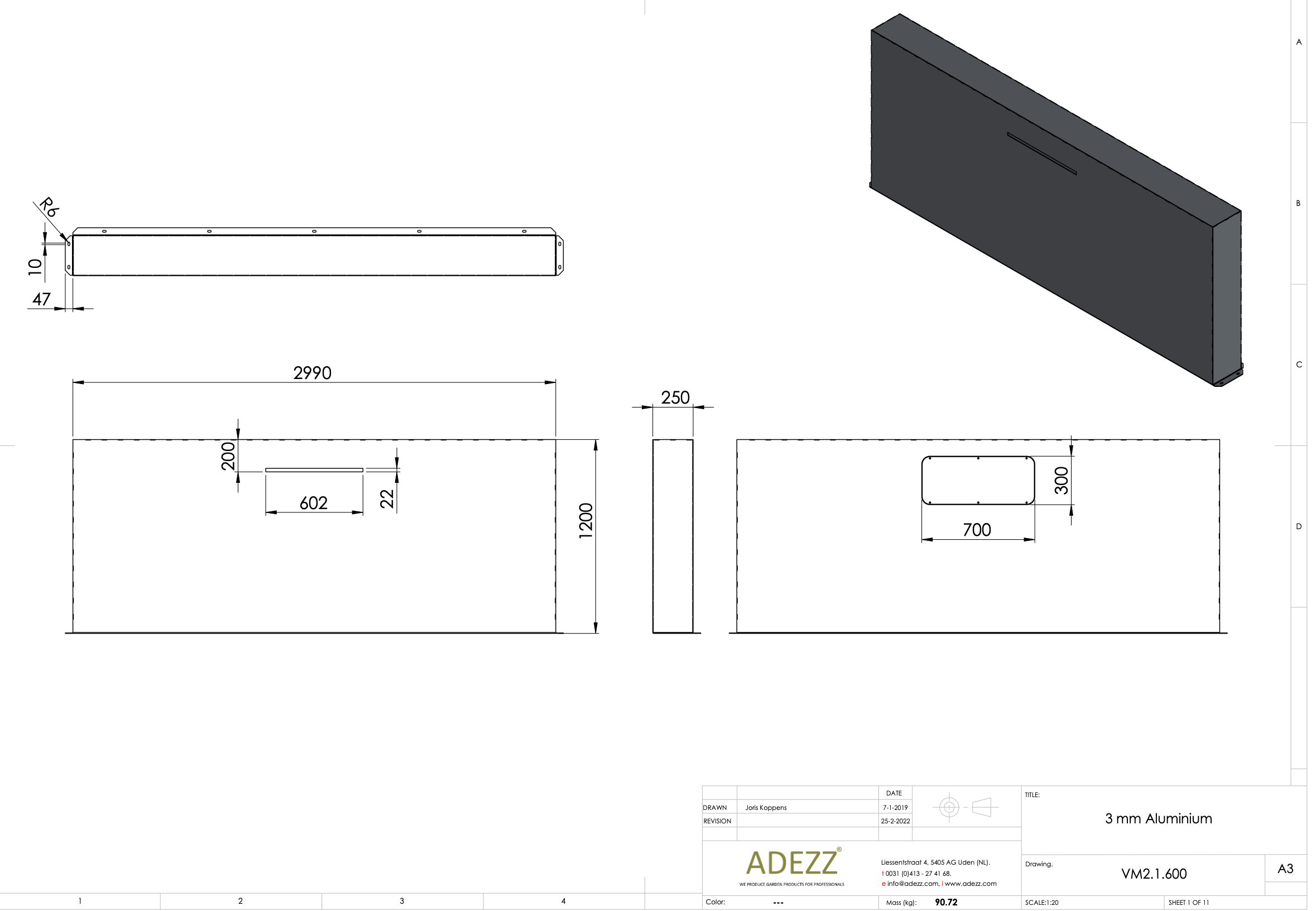 Adezz I Freistehende Teichwand aus Aluminium