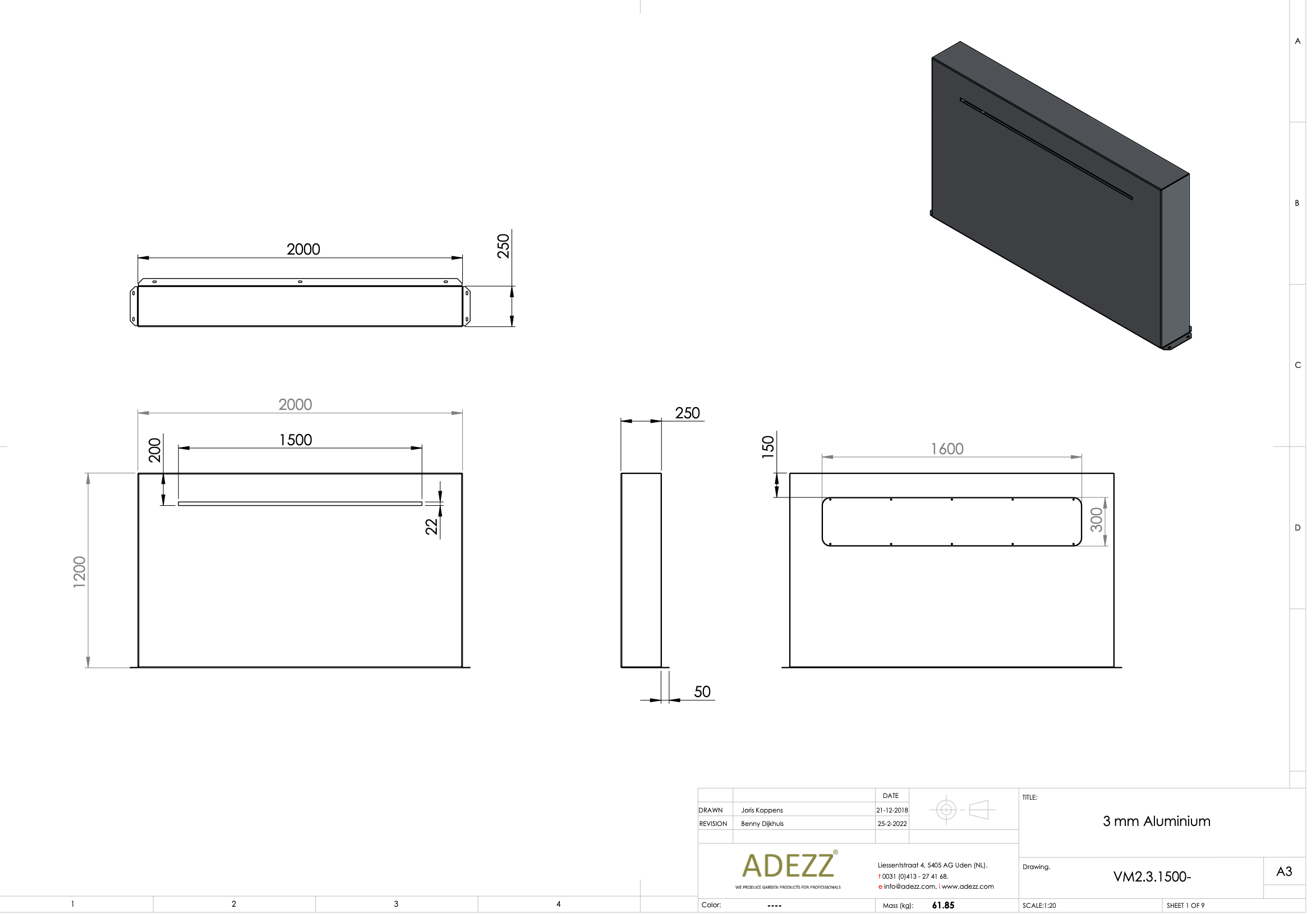 Adezz I Freistehende Teichwand aus Aluminium
