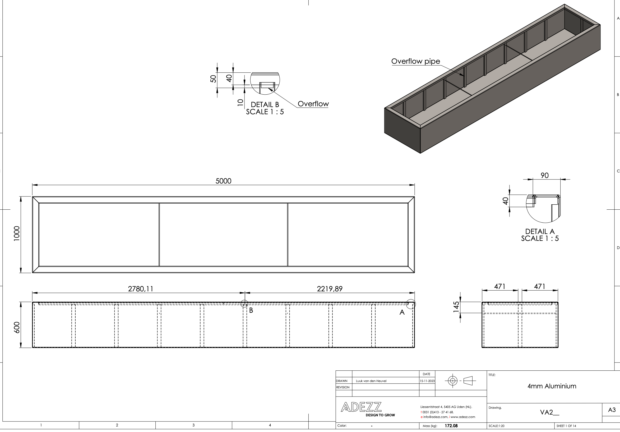 Adezz I Teich aus Aluminium