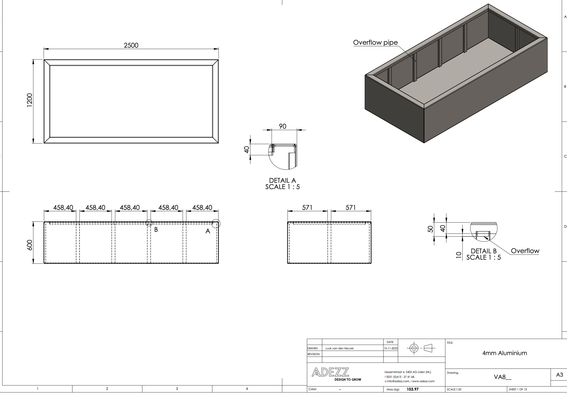 Adezz I Teich aus Aluminium