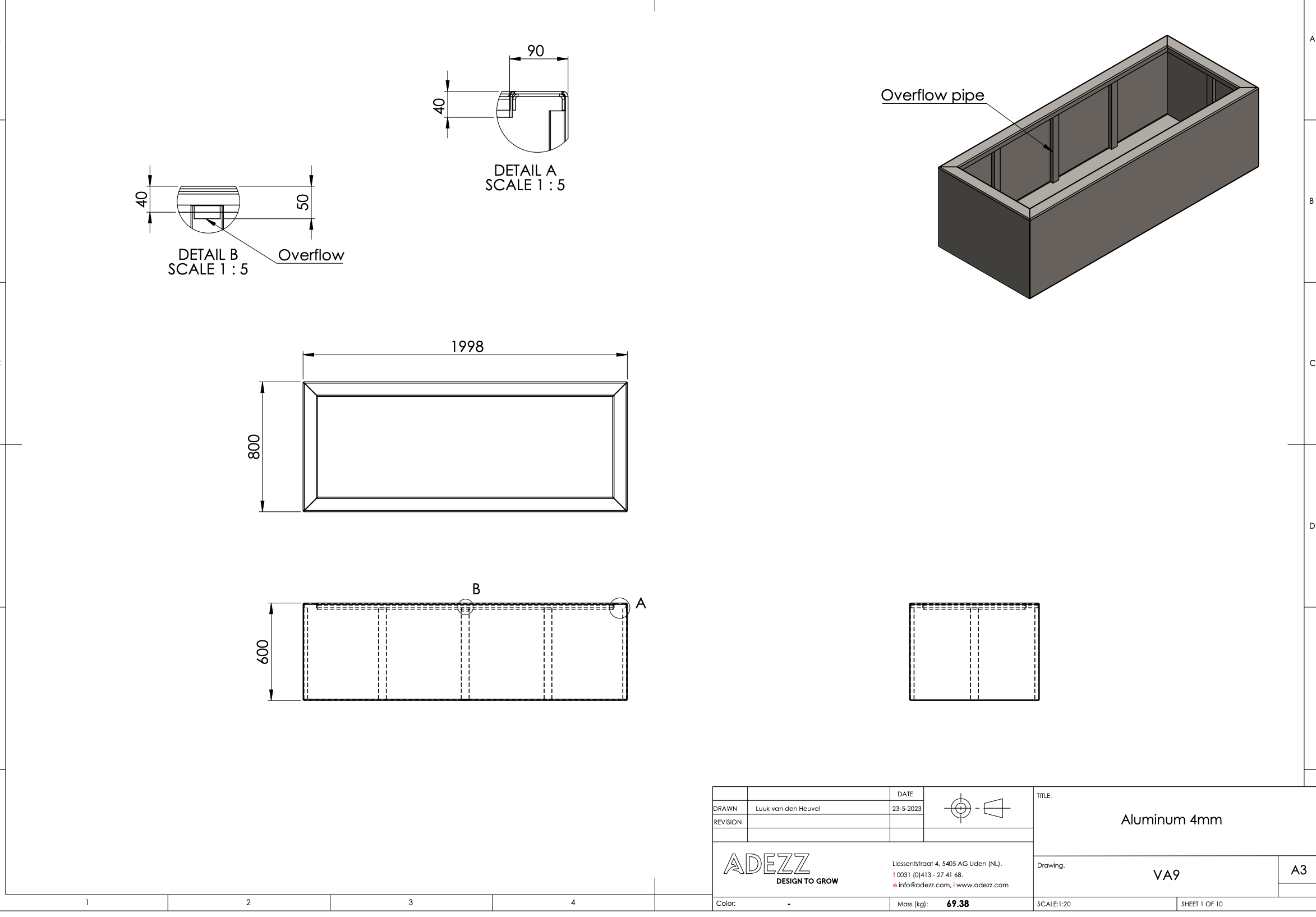 Adezz I Teich aus Aluminium