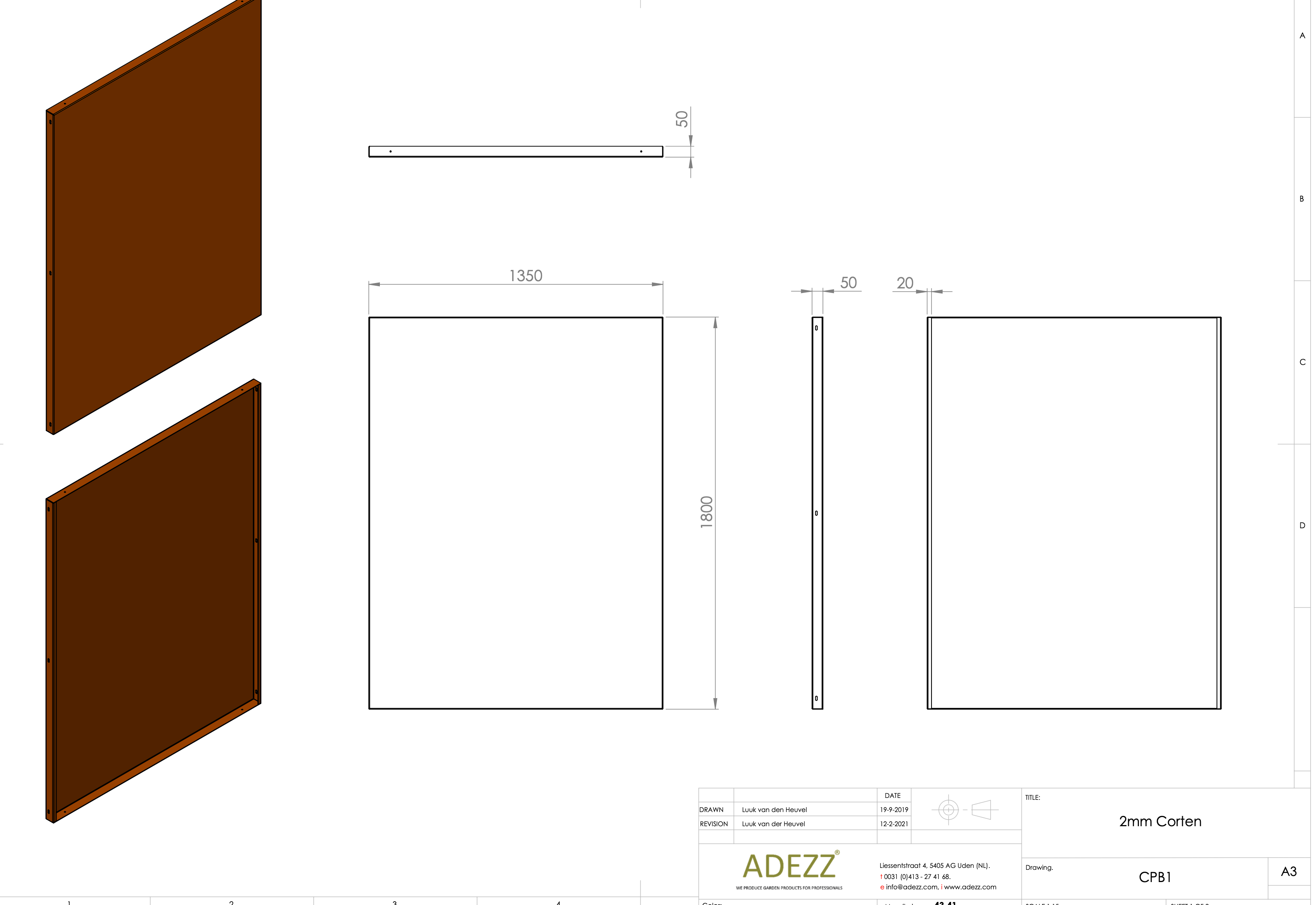 Adezz I Paneele aus Cortenstahl Standard