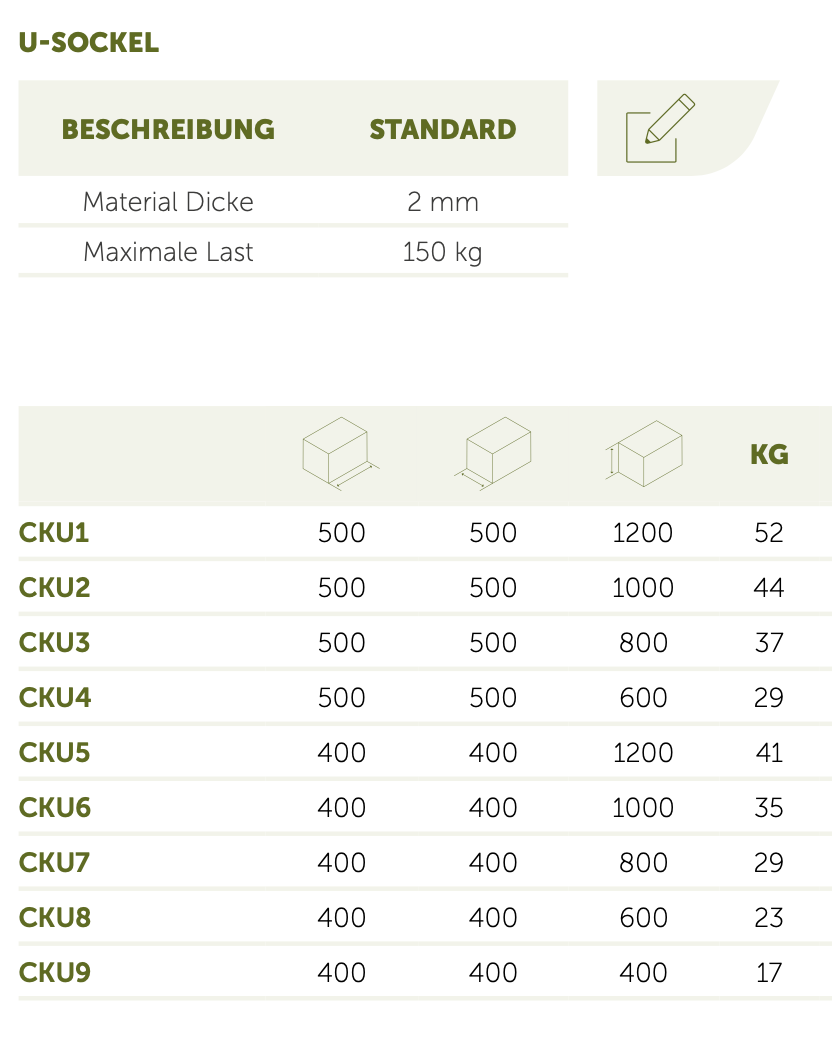 Adezz I Sockel U-Form aus Cortenstahl