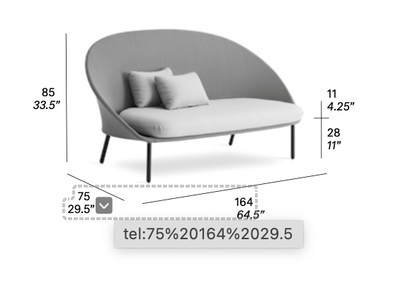 expormim I Twins Sofa 164 cm