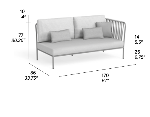 expormim I Nido Armlehnensofa rechts 170 cm