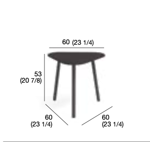 Roda I Piper side table 60 cm, organisch