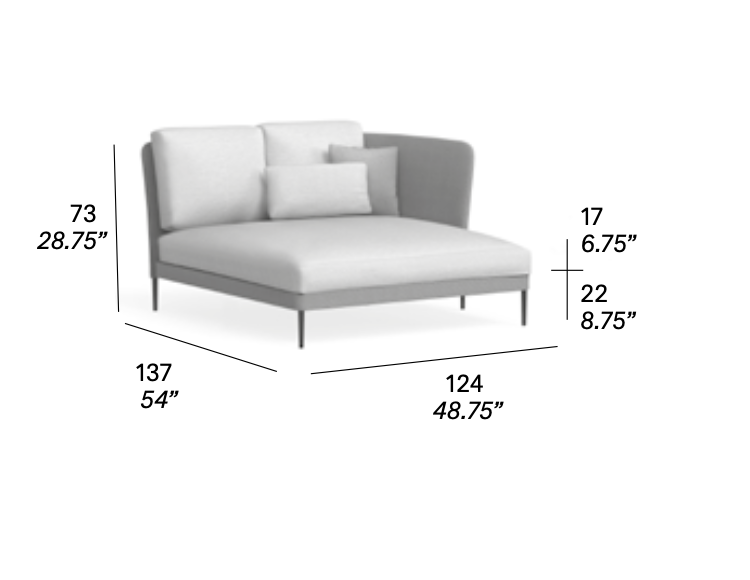 expormim | Käbu Chaise longue with right armrest