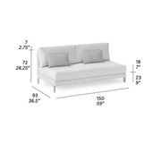 expormim | Slim double central module without armrests