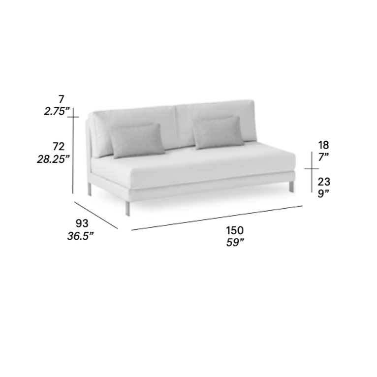 expormim I Slim doppeltes Zentralmodul ohne Armlehnen
