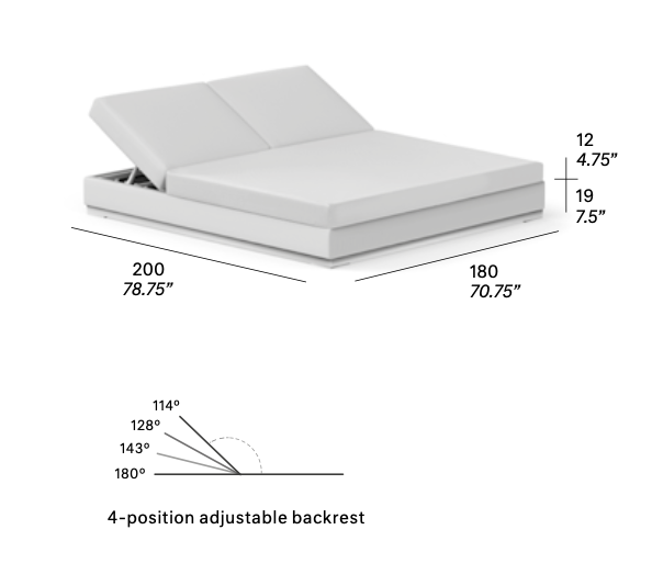 expormim I Slim Sonnenliege XL 180 cm