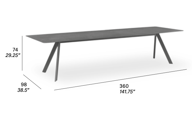 expormim I Atrivm Esstisch 360 cm, rechteckig
