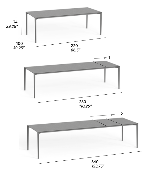 expormim I Nude Esstisch 220/280/340 cm, ausziehbar