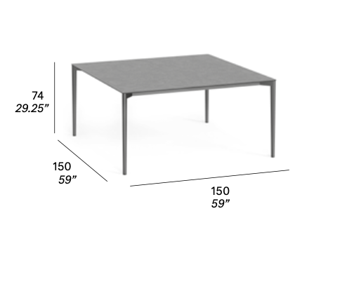 expormim I Nude Esstisch 150 cm, quadratisch
