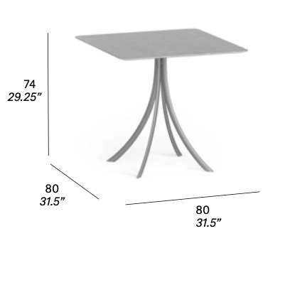 expormim I Bistro table 80 cm, square