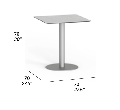 expormim I Flamingo Bistrotisch 70 cm, quadratisch