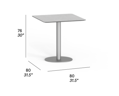 expormim I Flamingo Bistrotisch 80 cm, quadratisch